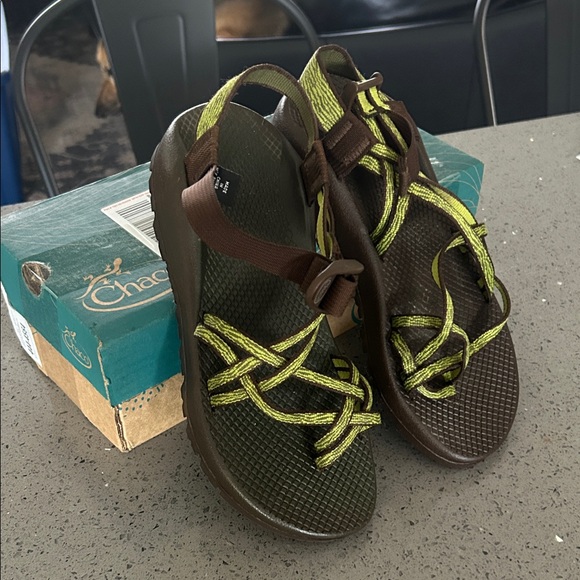 Chaco Olive and Brown Strappy Sandals - Picture 1 of 2